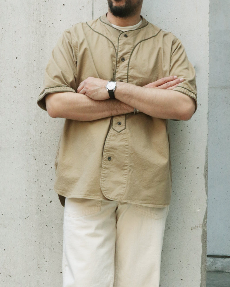BASEBALL SHIRT SHORT SLEEVE COTTON TWILL