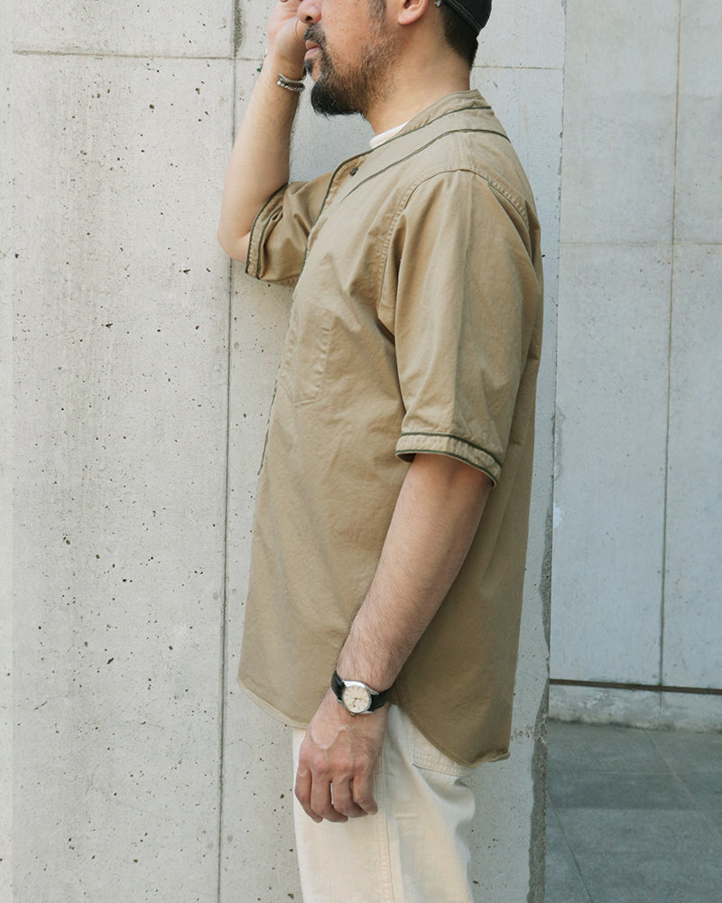 BASEBALL SHIRT SHORT SLEEVE COTTON TWILL