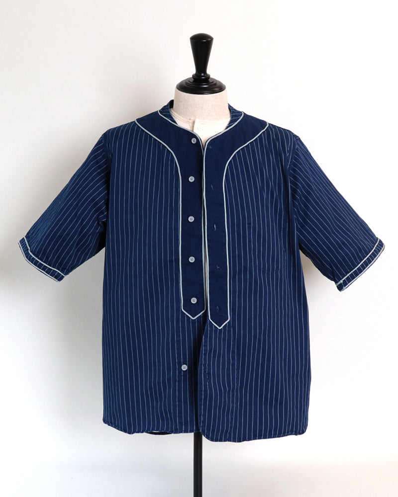 BASEBALL SHIRT SHORT SLEEVE COTTON WABASH / INDIGO