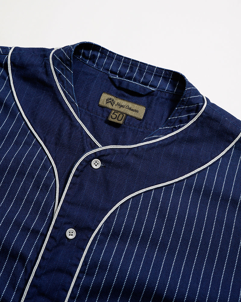 BASEBALL SHIRT SHORT SLEEVE COTTON WABASH / INDIGO