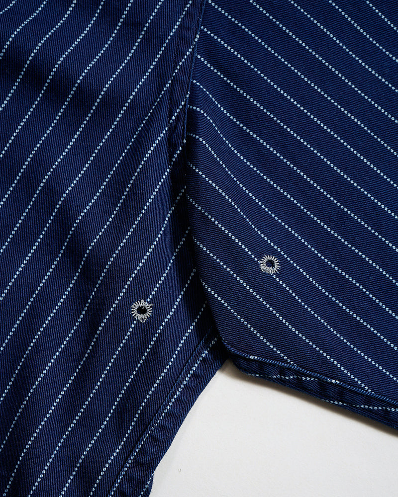 BASEBALL SHIRT SHORT SLEEVE COTTON WABASH / INDIGO