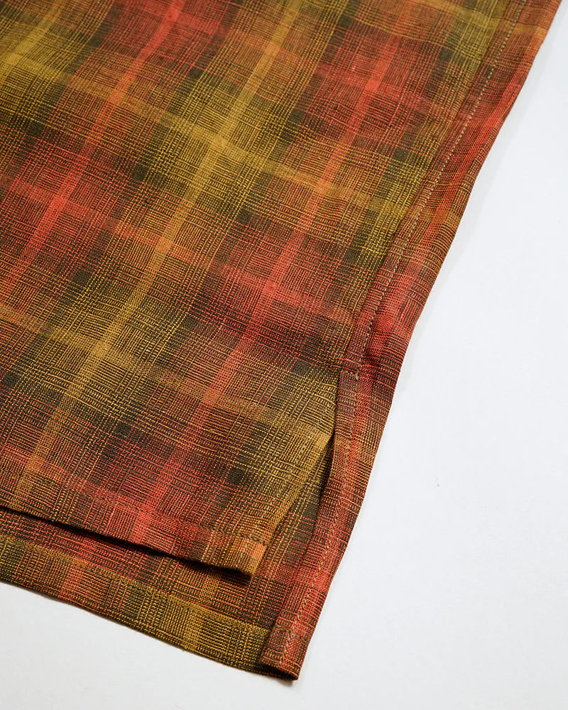 OPEN COLLAR SHIRT HEMP CHECK