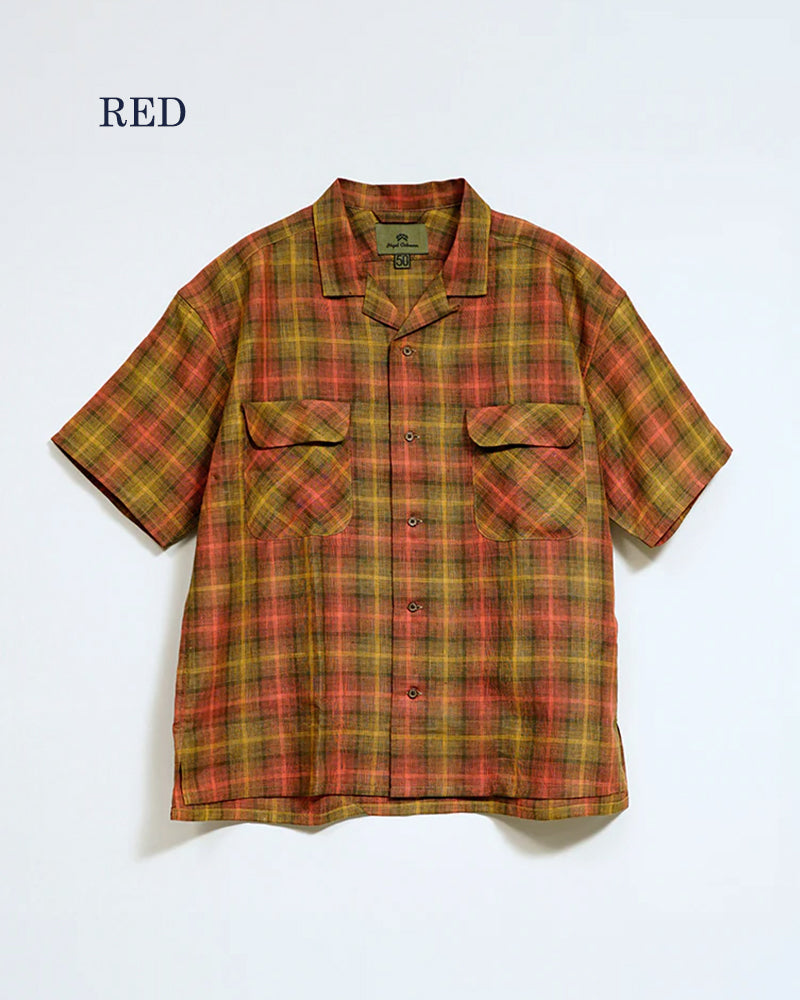 OPEN COLLAR SHIRT HEMP CHECK
