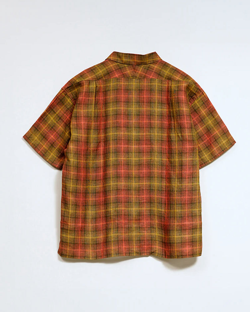 OPEN COLLAR SHIRT HEMP CHECK
