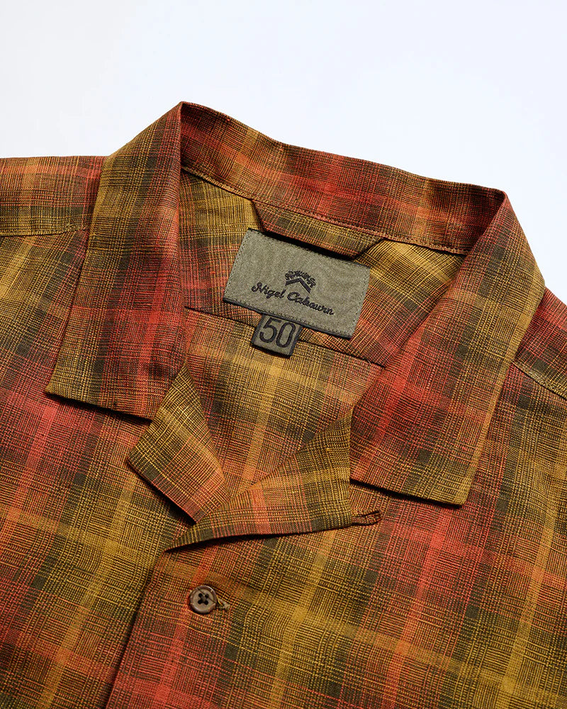 OPEN COLLAR SHIRT HEMP CHECK