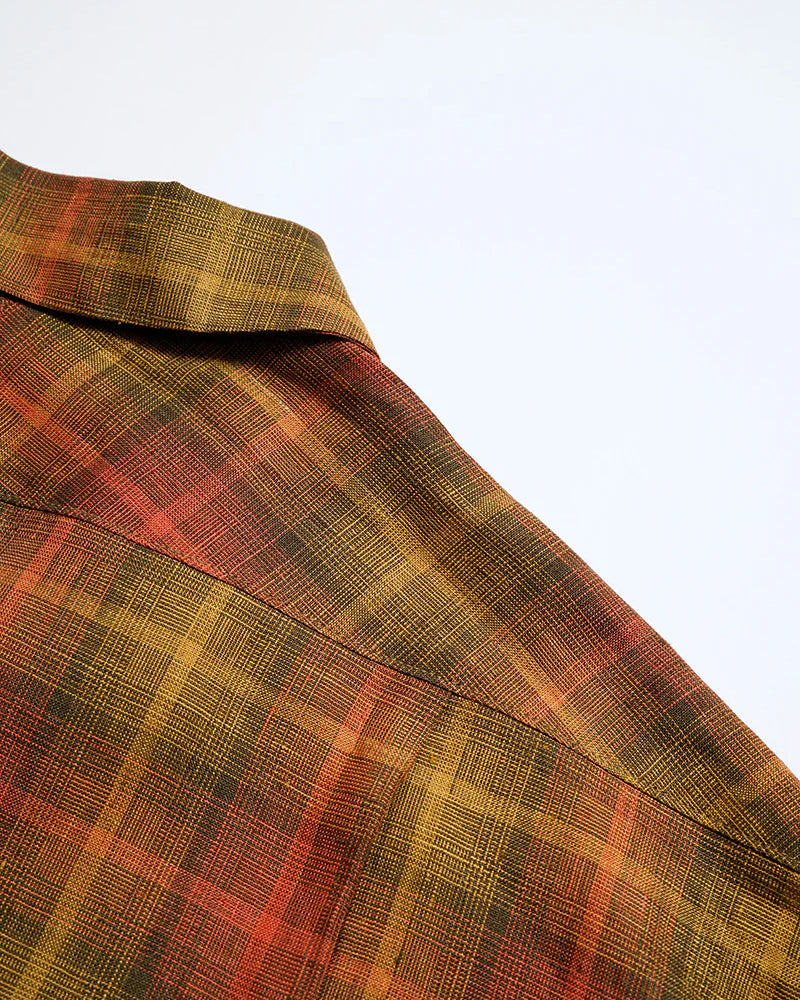 OPEN COLLAR SHIRT HEMP CHECK