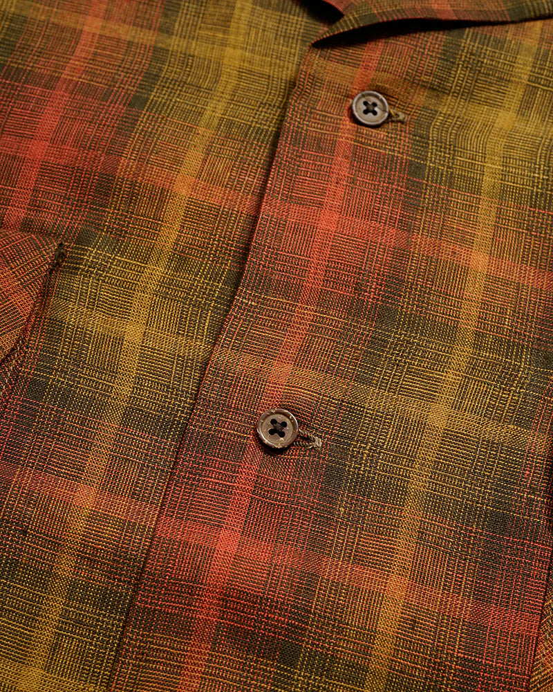 OPEN COLLAR SHIRT HEMP CHECK