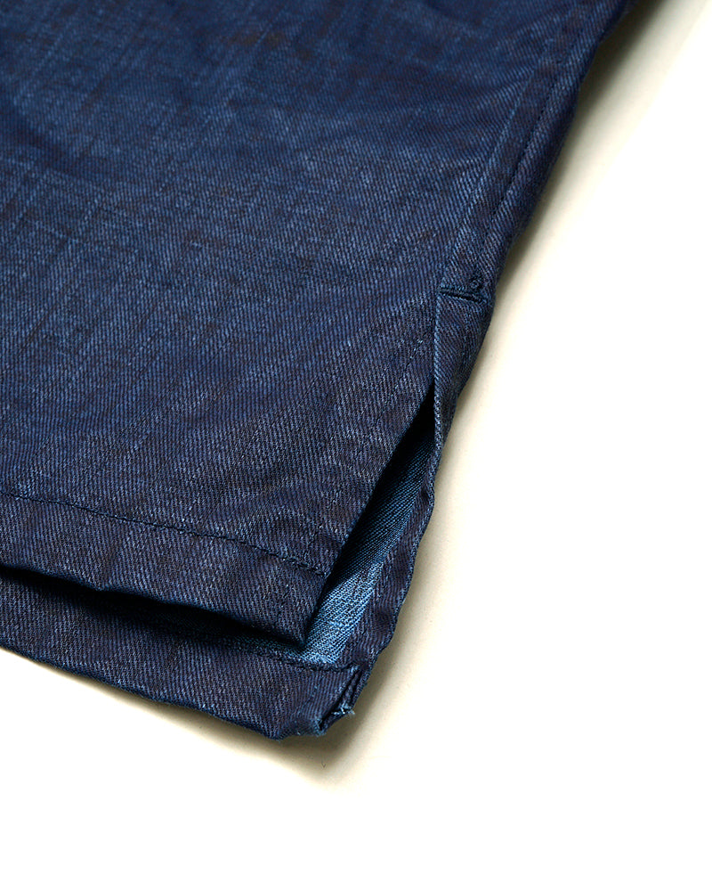 OPEN COLLAR SHIRT LINEN / INDIGO