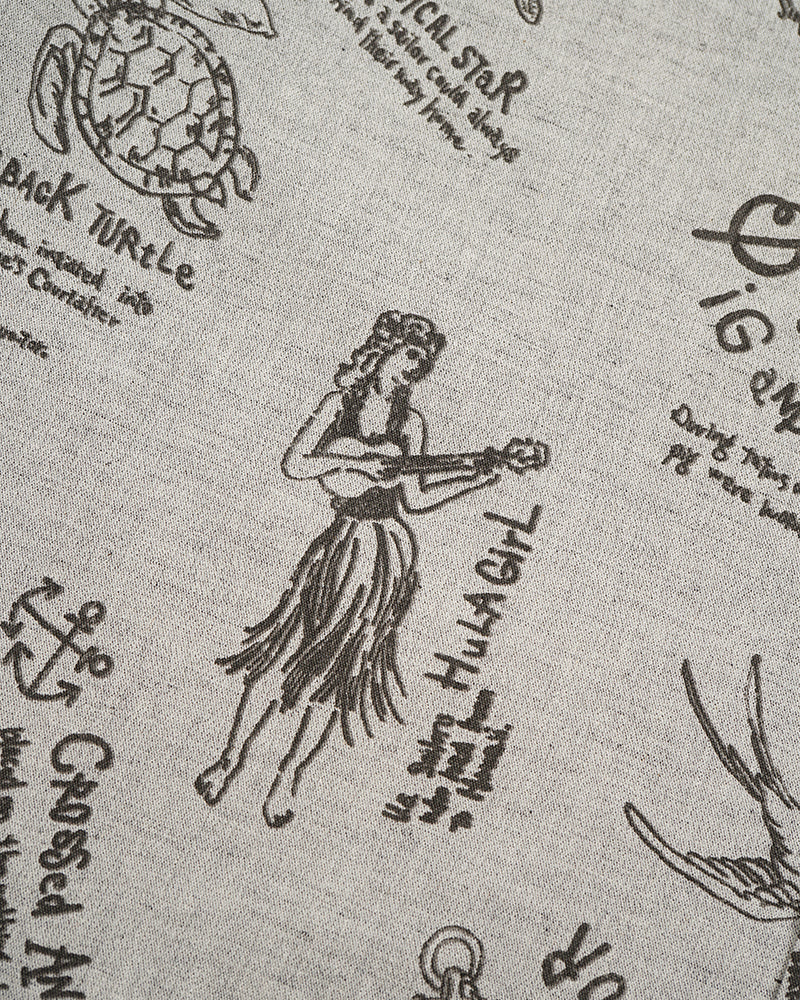 PRE-ORDER / OPEN COLLAR SHIRT SHORT SLEEVE / TATTOO PRINT