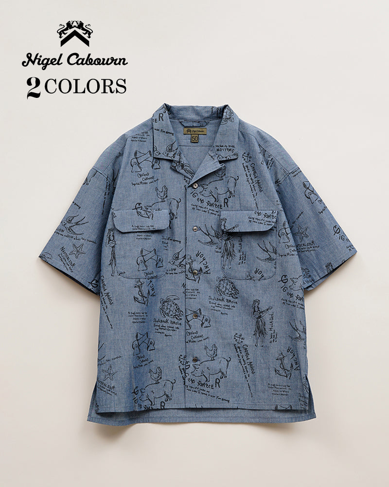PRE-ORDER / OPEN COLLAR SHIRT SHORT SLEEVE / TATTOO PRINT