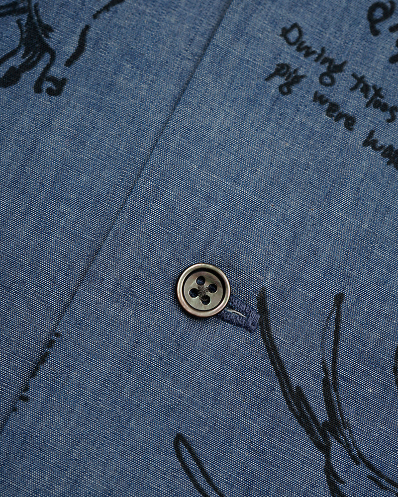 PRE-ORDER / OPEN COLLAR SHIRT SHORT SLEEVE / TATTOO PRINT