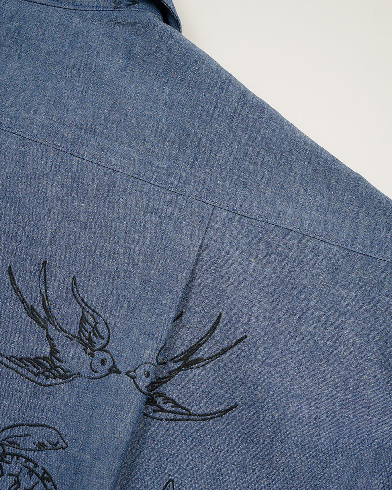 PRE-ORDER / OPEN COLLAR SHIRT SHORT SLEEVE / TATTOO PRINT