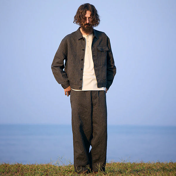 FRENCH WORK JACKET MIX BLACK CHAMBRAY / CHARCOAL GRAY