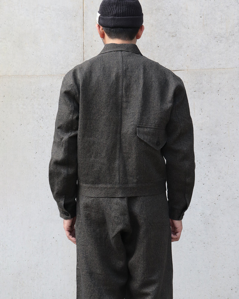 FRENCH WORK JACKET MIX BLACK CHAMBRAY / CHARCOAL GRAY