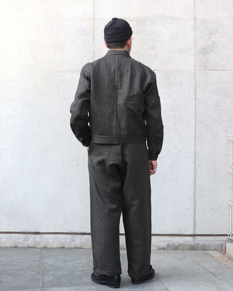 FRENCH WORK JACKET MIX BLACK CHAMBRAY / CHARCOAL GRAY