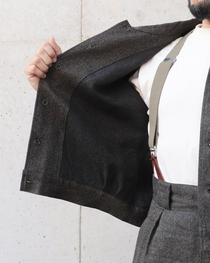 FRENCH WORK JACKET MIX BLACK CHAMBRAY / CHARCOAL GRAY