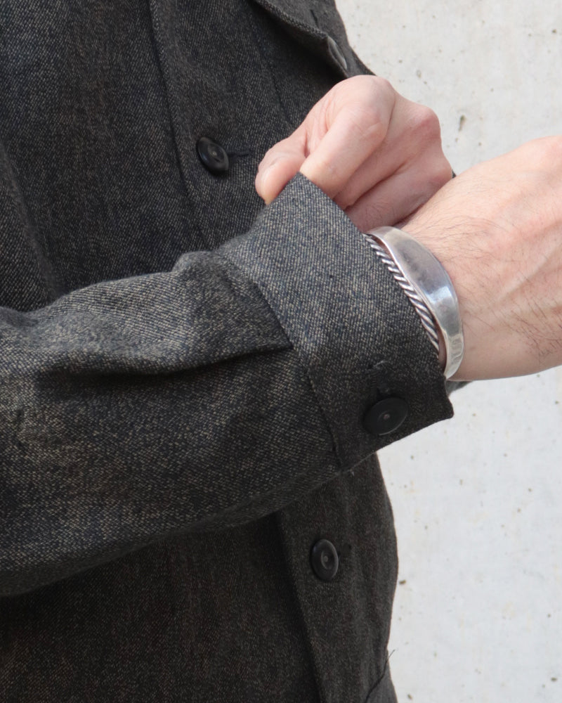 FRENCH WORK JACKET MIX BLACK CHAMBRAY / CHARCOAL GRAY