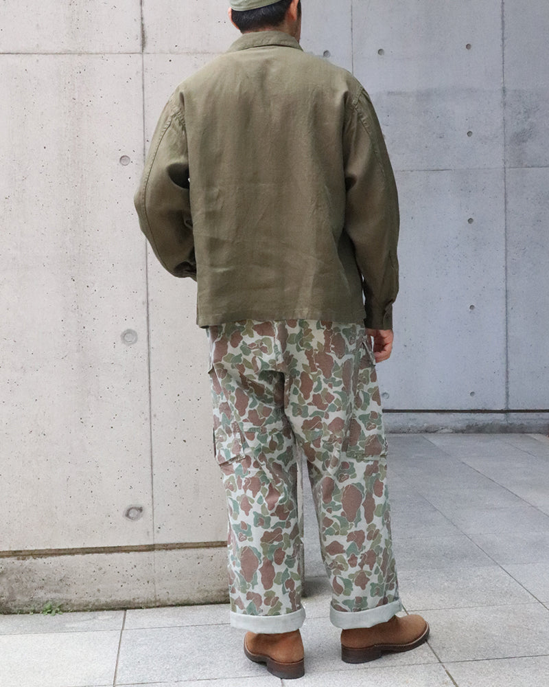 USMC CHORE JACKET / LINEN HERRINGBONE TWILL / GREEN