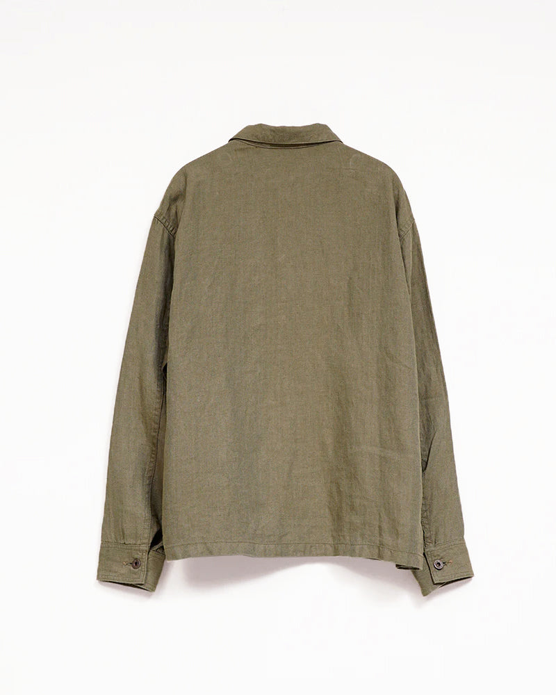USMC CHORE JACKET / LINEN HERRINGBONE TWILL / GREEN