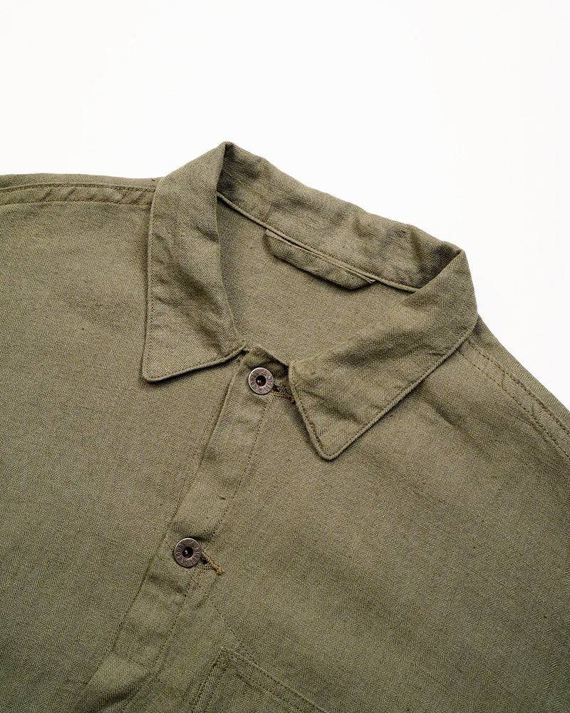 USMC CHORE JACKET / LINEN HERRINGBONE TWILL / GREEN