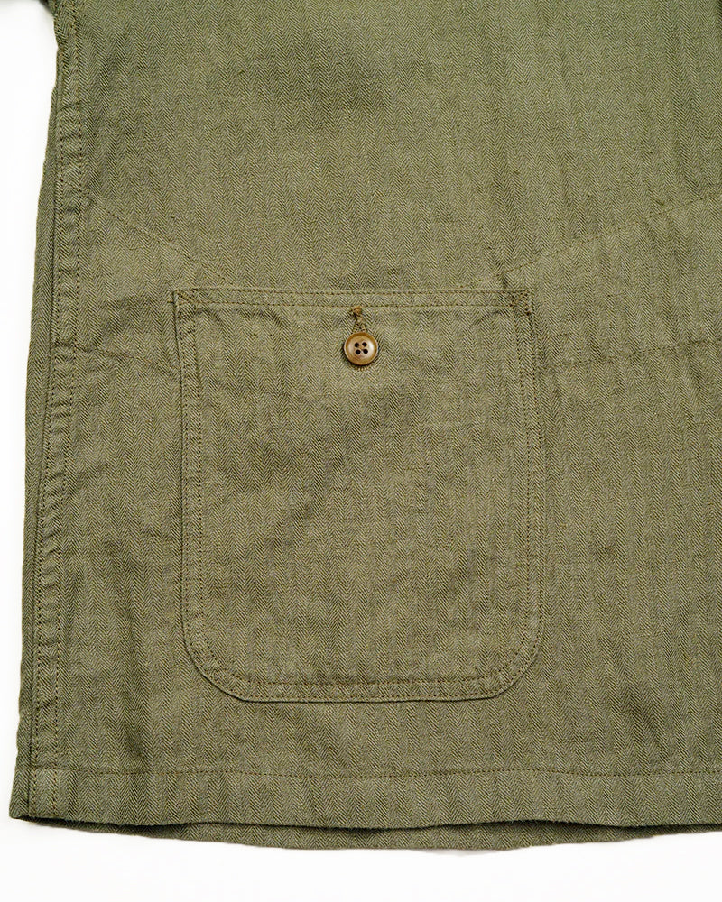 USMC CHORE JACKET / LINEN HERRINGBONE TWILL / GREEN