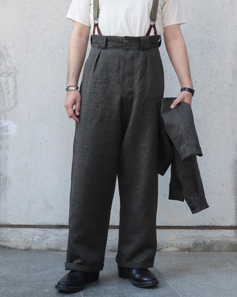 WIDE FRENCH WORK PANT CHAMBRAY / CHARCOAL GRAY
