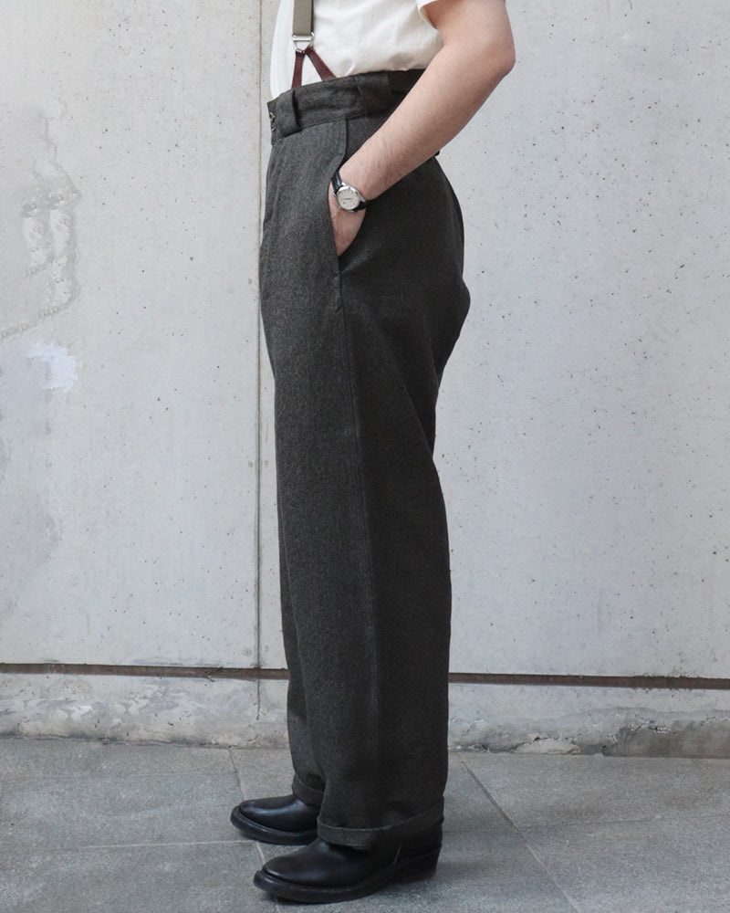 WIDE FRENCH WORK PANT CHAMBRAY / CHARCOAL GRAY