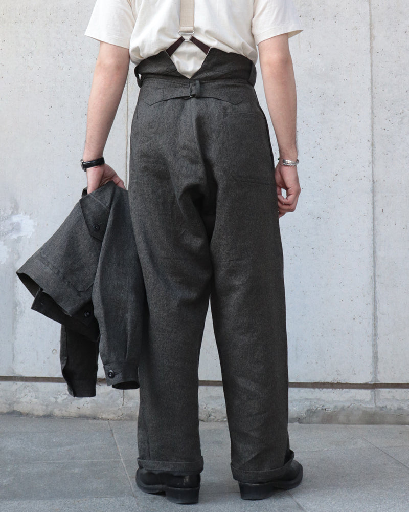 WIDE FRENCH WORK PANT CHAMBRAY / CHARCOAL GRAY