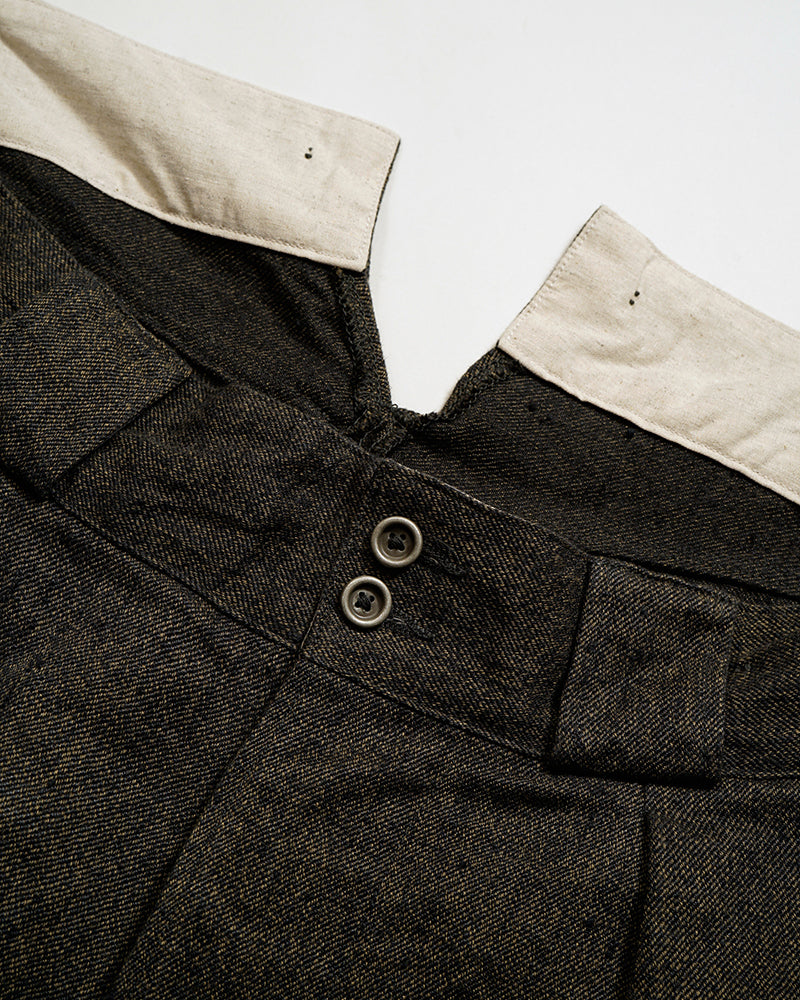WIDE FRENCH WORK PANT CHAMBRAY / CHARCOAL GRAY