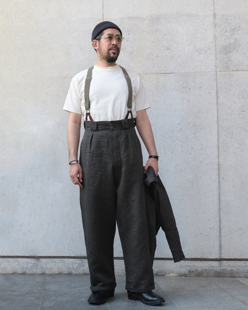 WIDE FRENCH WORK PANT CHAMBRAY / CHARCOAL GRAY