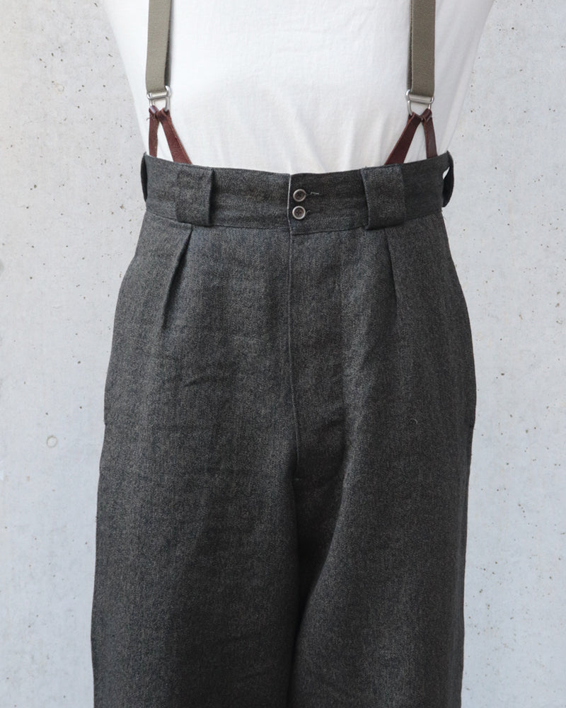 WIDE FRENCH WORK PANT CHAMBRAY / CHARCOAL GRAY