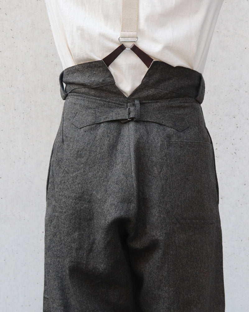 WIDE FRENCH WORK PANT CHAMBRAY / CHARCOAL GRAY