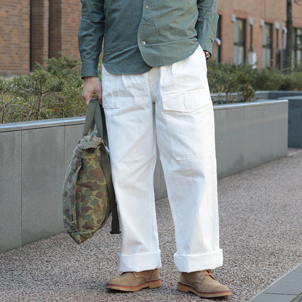 BRITISH ARMY PANT WHITE DENIM