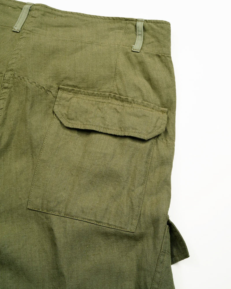 ROYAL NAVY CARGO PANT / LINEN HERRINGBONE TWILL / GREEN