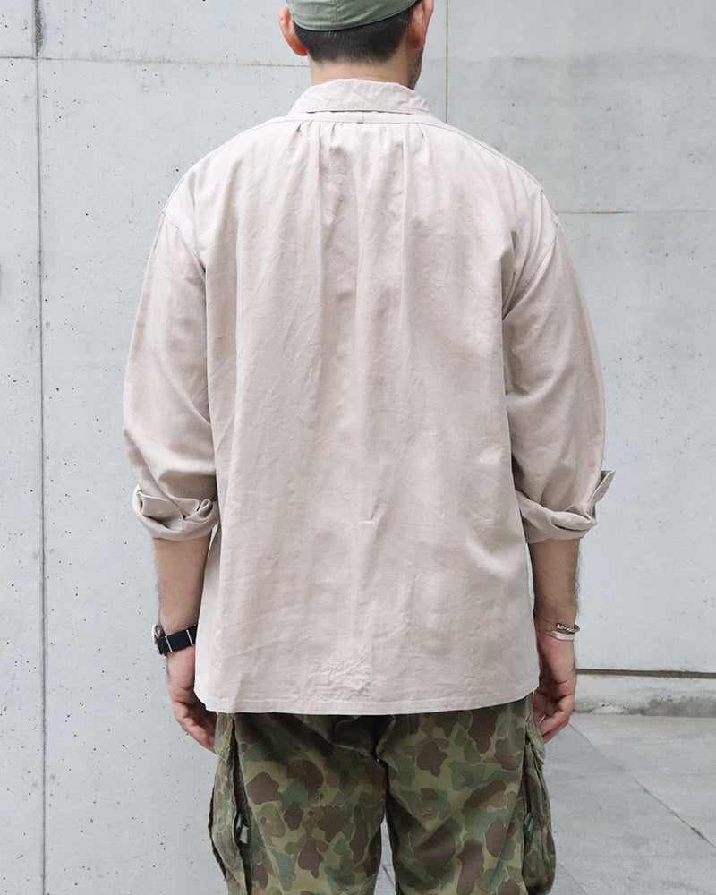 OX'ED SILVER / FARMER OPEN COLLAR SHIRT / IVORY