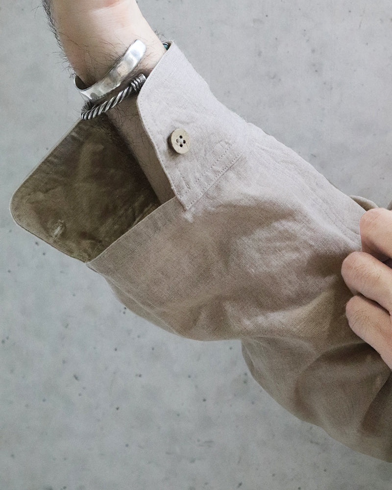 OX'ED SILVER / FARMER OPEN COLLAR SHIRT / IVORY