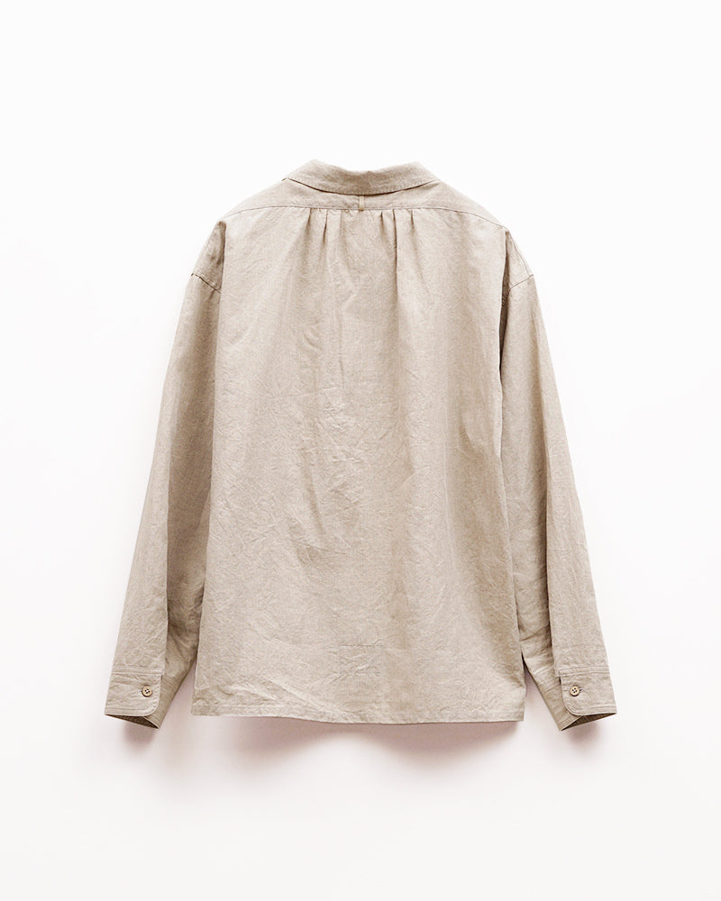 OX'ED SILVER / FARMER OPEN COLLAR SHIRT / IVORY