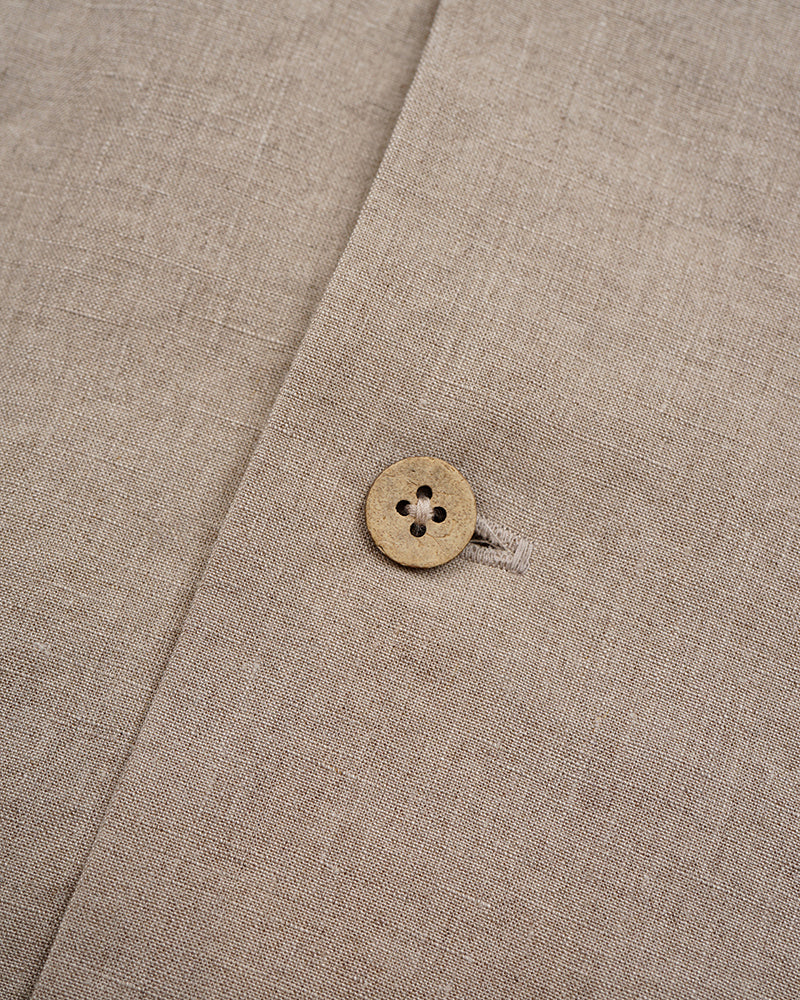 PRE-ORDER / OX'ED SILVER / FARMER OPEN COLLAR SHIRT / IVORY
