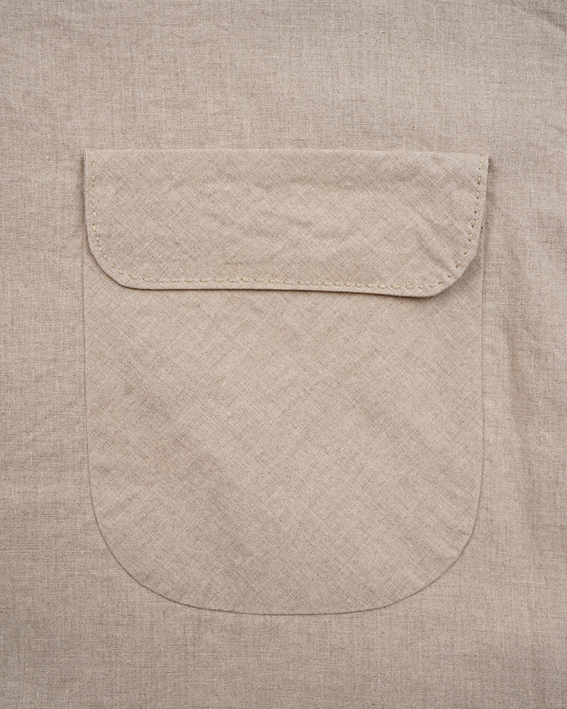 PRE-ORDER / OX'ED SILVER / FARMER OPEN COLLAR SHIRT / IVORY