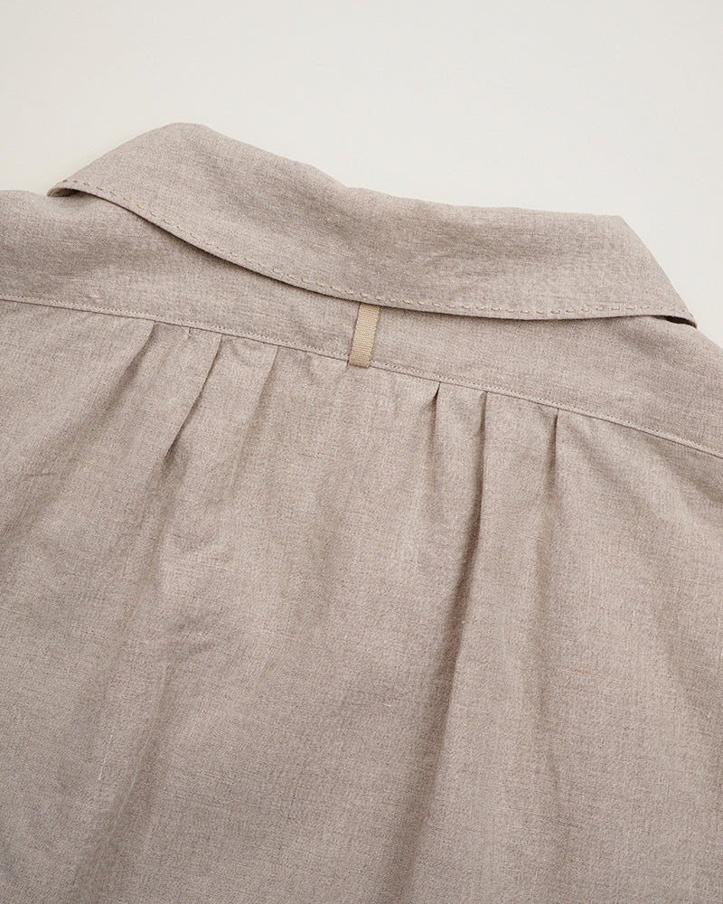 PRE-ORDER / OX'ED SILVER / FARMER OPEN COLLAR SHIRT / IVORY