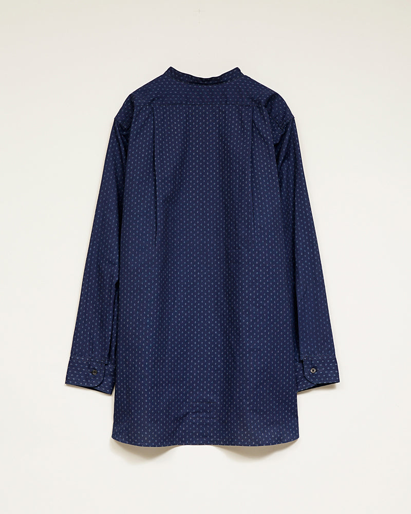 OX'ED SILVER / FARMER STAND SHIRT KASURI / NAVY