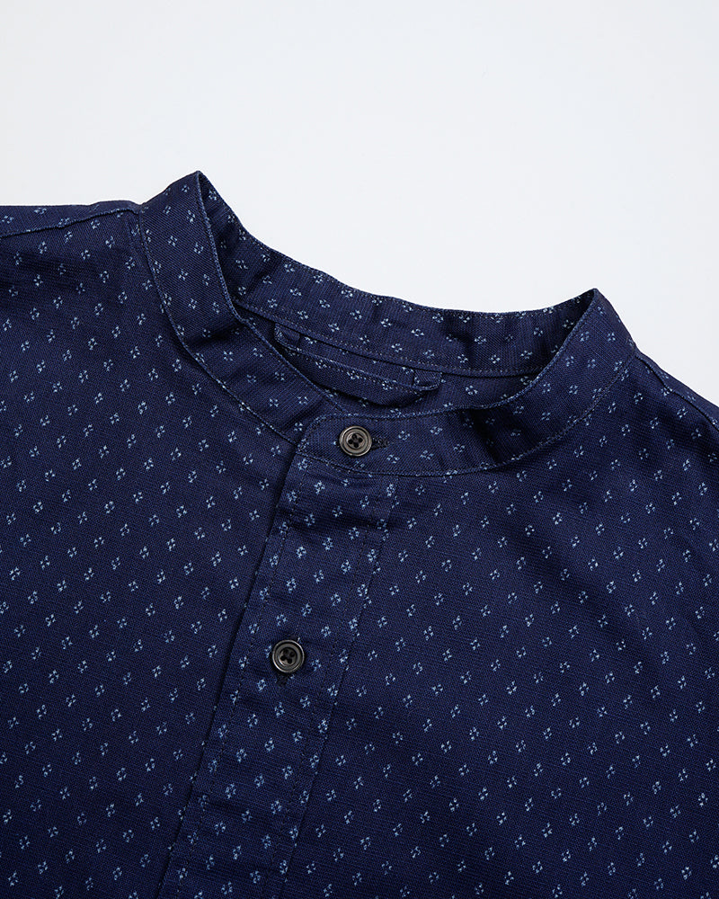 OX'ED SILVER / FARMER STAND SHIRT KASURI / NAVY