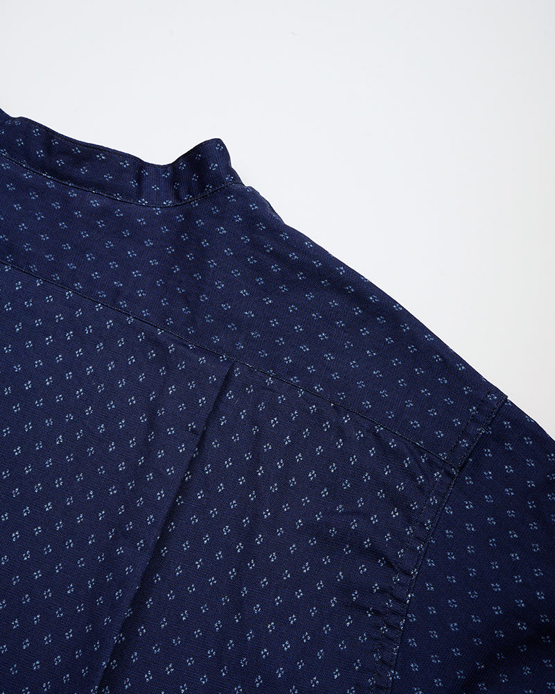 OX'ED SILVER / FARMER STAND SHIRT KASURI / NAVY
