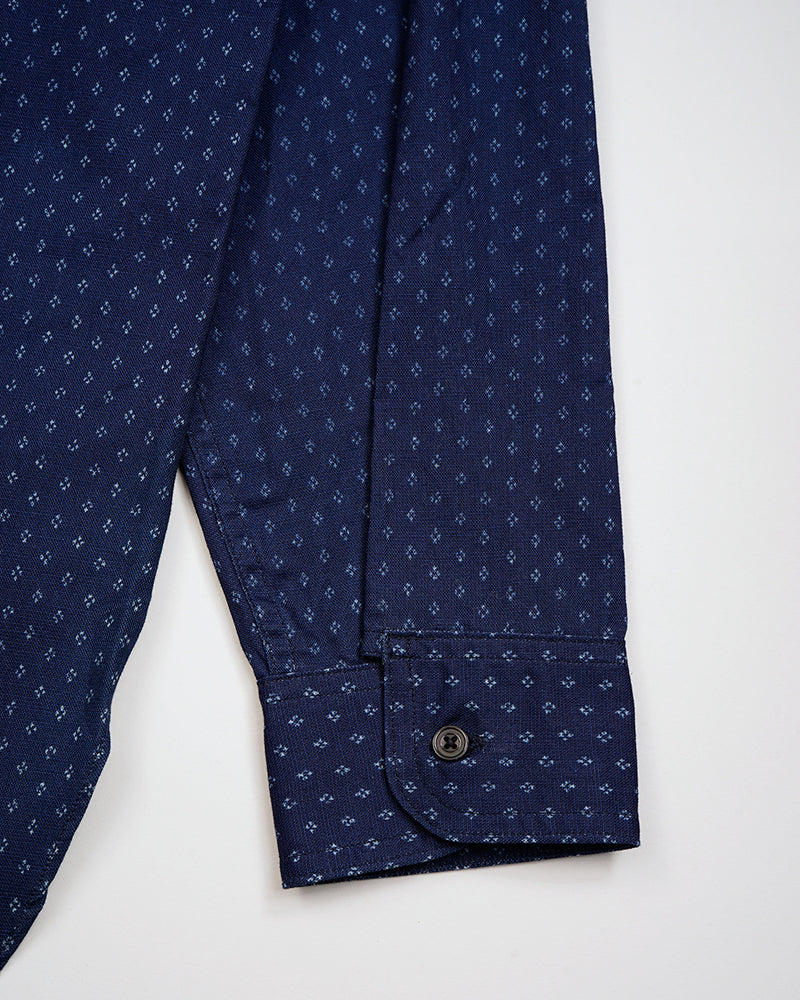 OX'ED SILVER / FARMER STAND SHIRT KASURI / NAVY