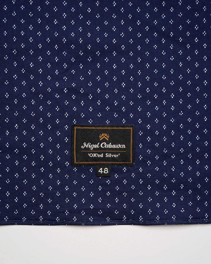OX'ED SILVER / FARMER STAND SHIRT KASURI / NAVY