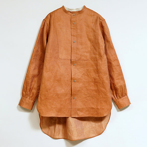 OX'ED SILVER / FISHERMAN SHIRT KAKISHIBU LINEN / BROWN