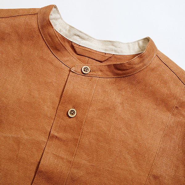 OX'ED SILVER / FISHERMAN SHIRT KAKISHIBU LINEN / BROWN