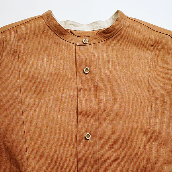 OX'ED SILVER / FISHERMAN SHIRT KAKISHIBU LINEN / BROWN