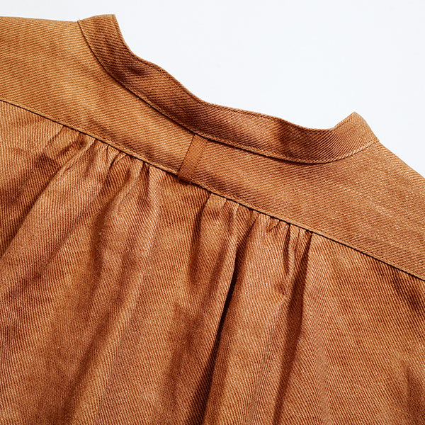 OX'ED SILVER / FISHERMAN SHIRT KAKISHIBU LINEN / BROWN