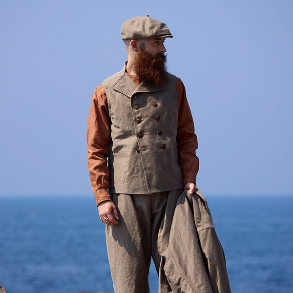 OX'ED SILVER / FISHERMAN VEST KURE KAKISHIBU / DARK BROWN